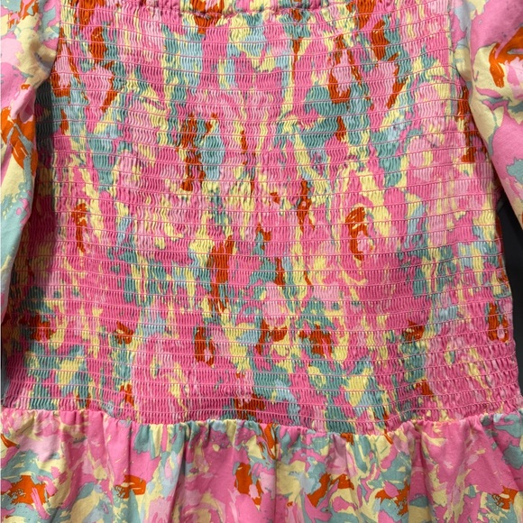 Charles Henry Pink Floral Sweetheart Cutout Dress | Smocked Back | L | Like New - Picture 9 of 9